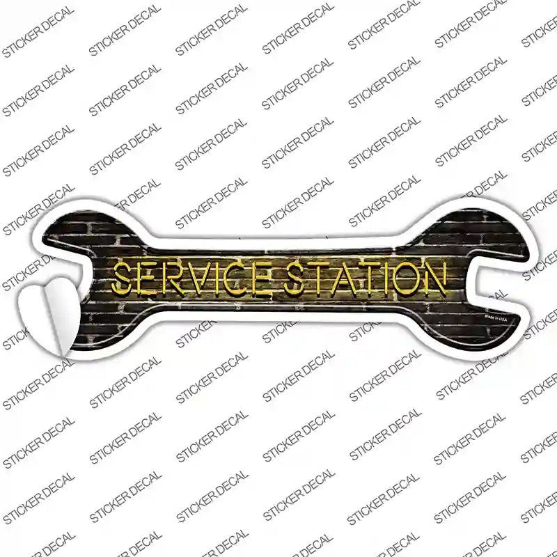 W-123s-XL Service Station Novelty Wrench Sticker Decal - Extra Large