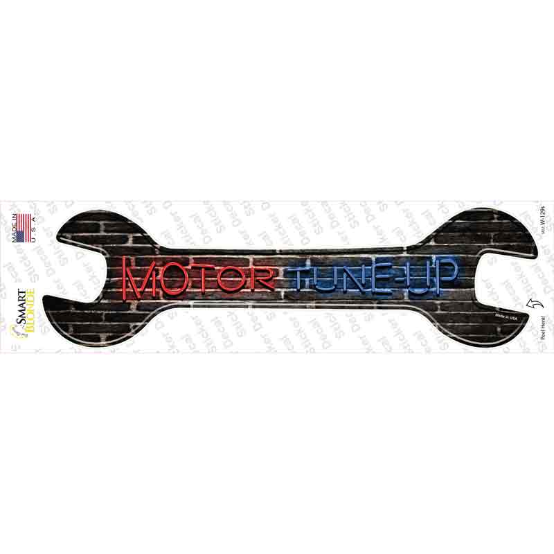 W-129s-M Motor Tune Up Novelty Wrench Sticker Decal - Medium