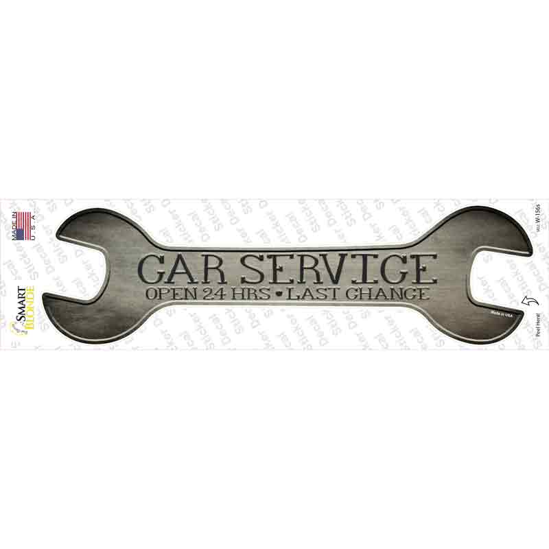 W-156s-M Car Service Novelty Wrench Sticker Decal - Medium