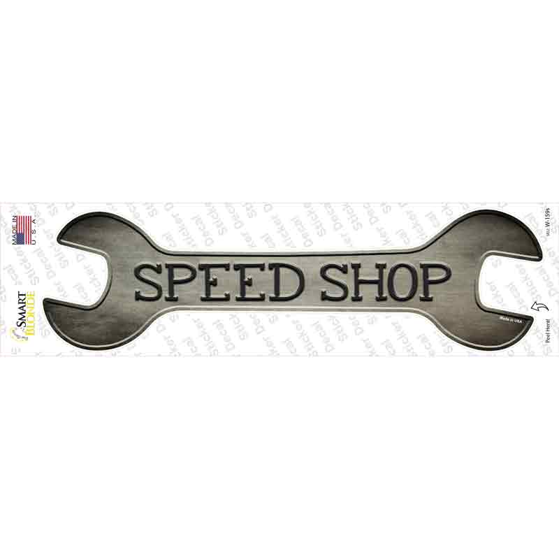 W-159s-M Speed Shop Novelty Wrench Sticker Decal - Medium
