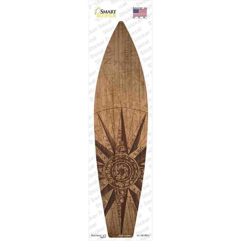 SB-401s-M Map Drawing with Compass Novelty Surfboard Sticker Decal - Medium