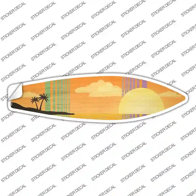 SB-407s-L Tropical Sunset Novelty Surfboard Sticker Decal - Large