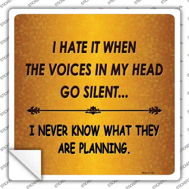 SQ-088s-S Go Silent Novelty Square Sticker Decal - Small