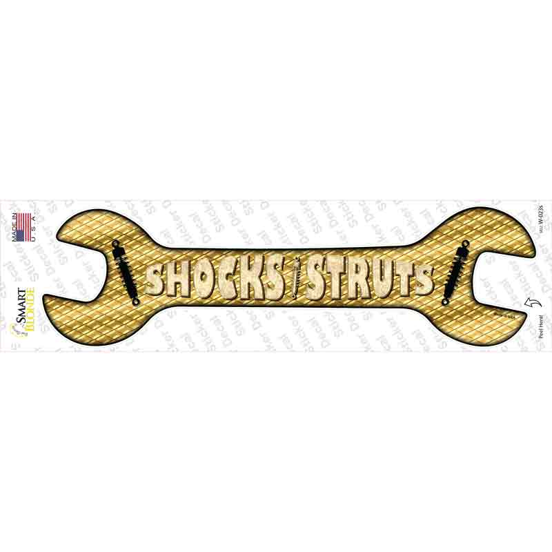 W-023s-M Shocks & Struts Novelty Wrench Sticker Decal - Medium
