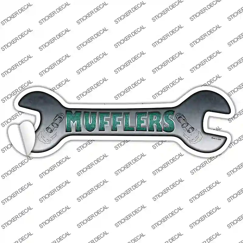 W-025s-S Mufflers Novelty Wrench Sticker Decal - Small