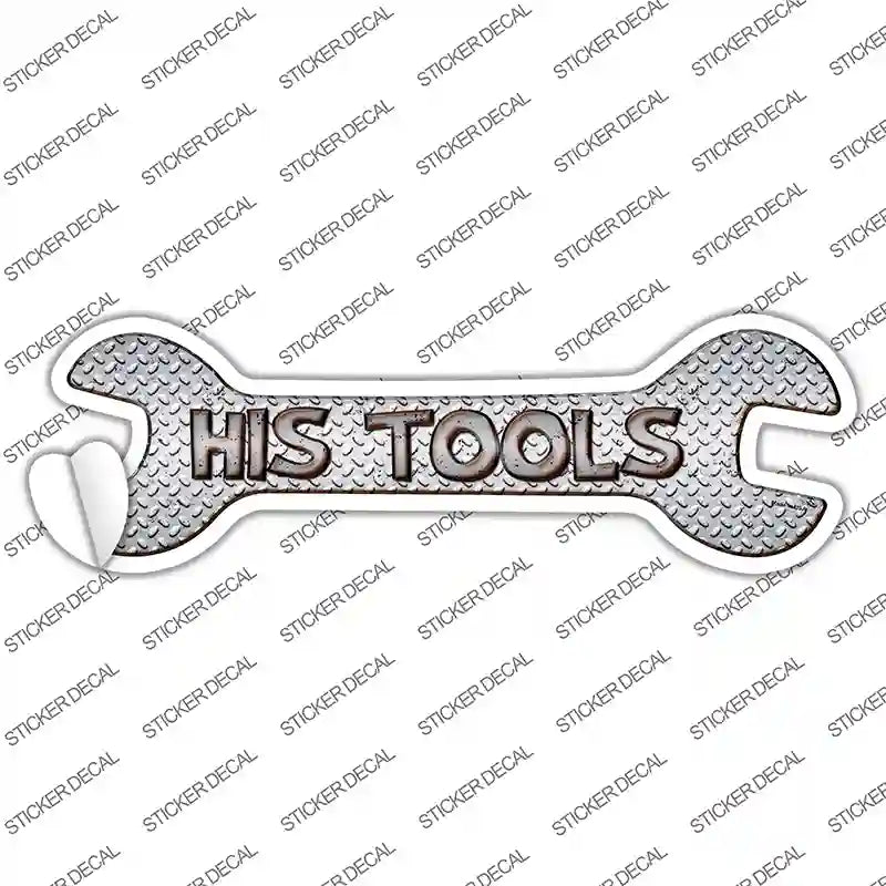 W-027s-S His Tools Novelty Wrench Sticker Decal - Small