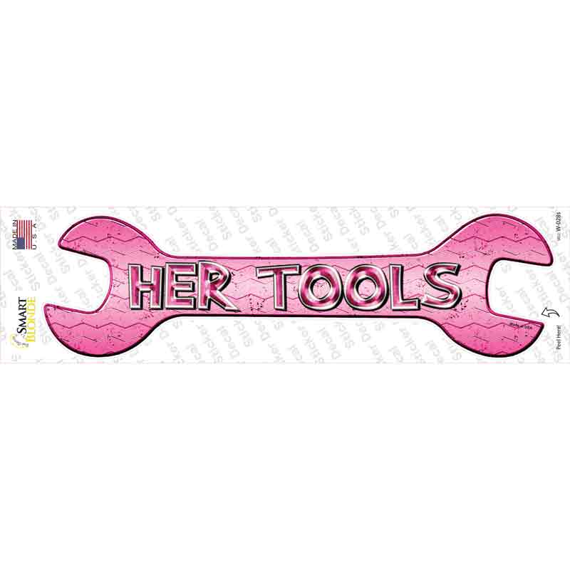 W-028s-M Her Tools Novelty Wrench Sticker Decal - Medium