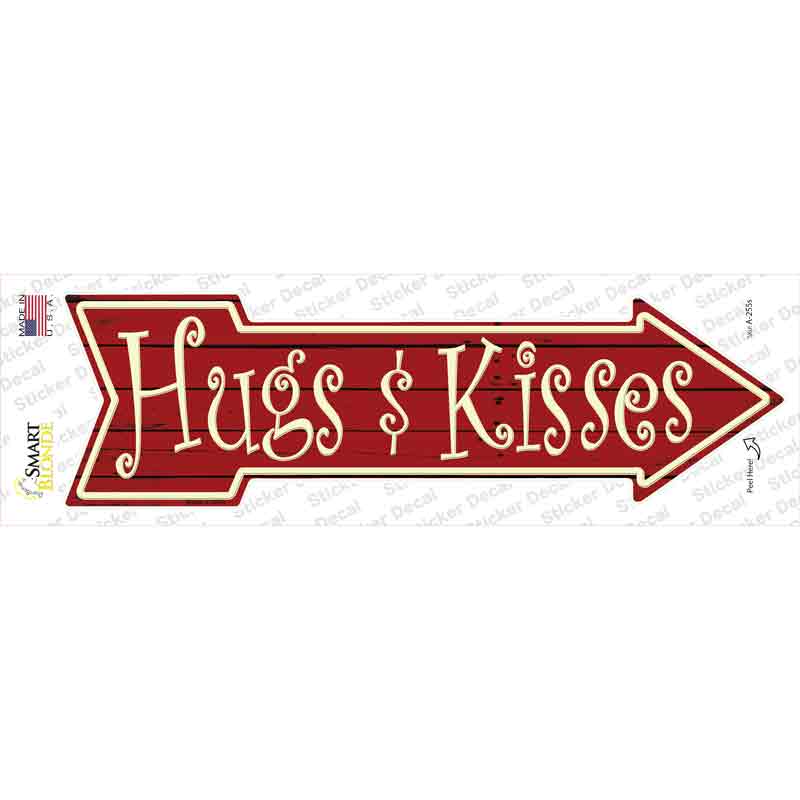 A-255s-M Hugs & Kisses Novelty Arrow Sticker Decal - Medium