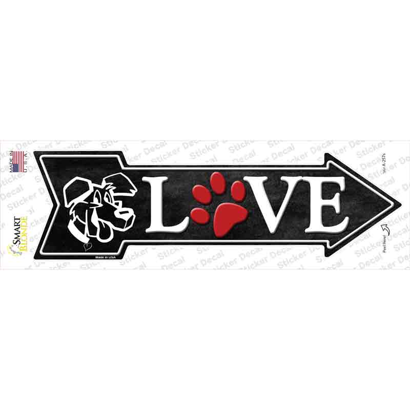 A-257s-M Love Dogs Novelty Arrow Sticker Decal - Medium