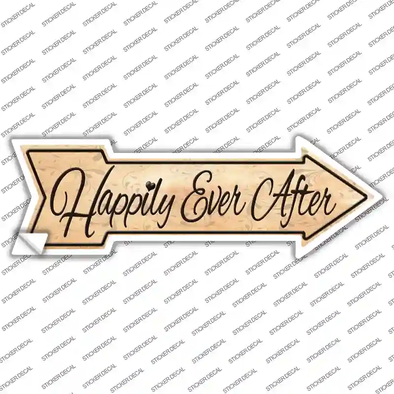 A-258s-L Happily Ever After Novelty Arrow Sticker Decal - Large