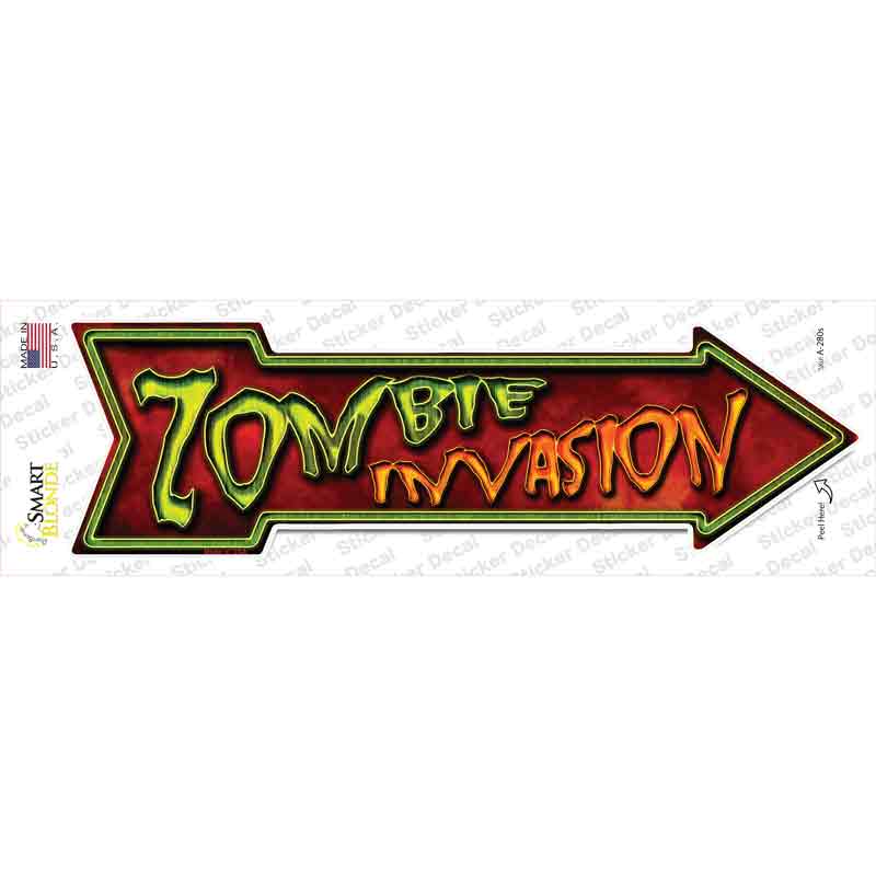 A-280s-M Zombie Invasion Novelty Arrow Sticker Decal - Medium