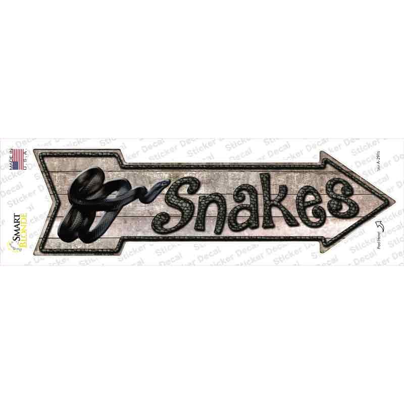A-291s-M Snakes Novelty Arrow Sticker Decal - Medium