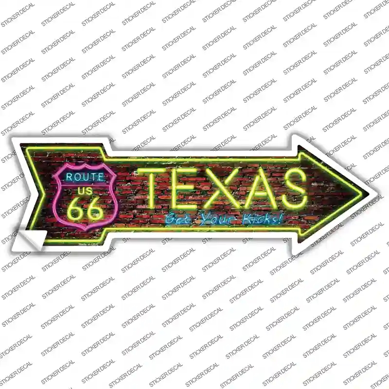 A-297s-S Texas Neon Novelty Arrow Sticker Decal - Small