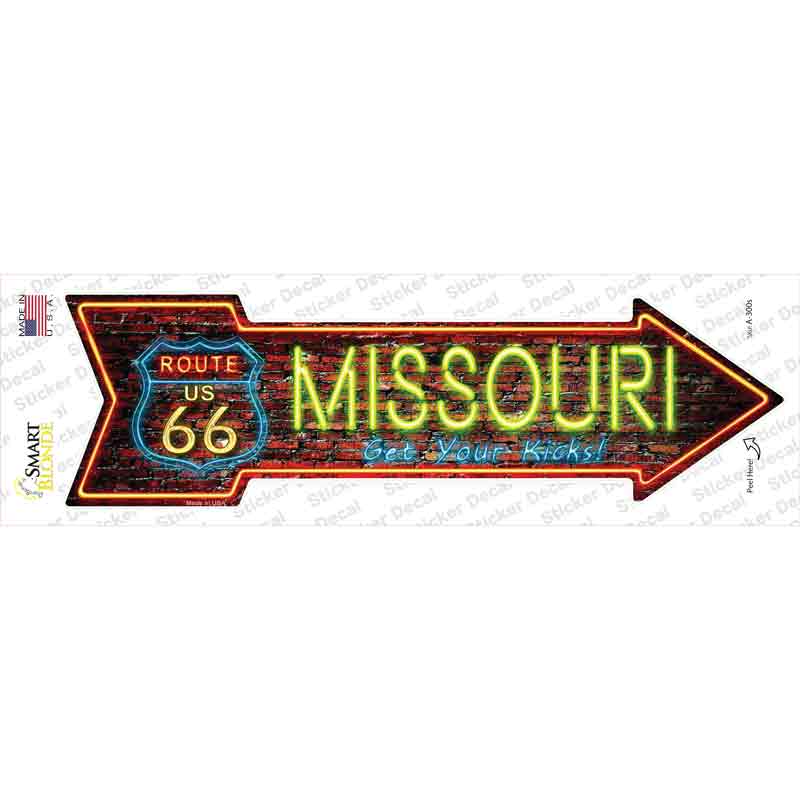 A-300s-M Missouri Neon Novelty Arrow Sticker Decal - Medium