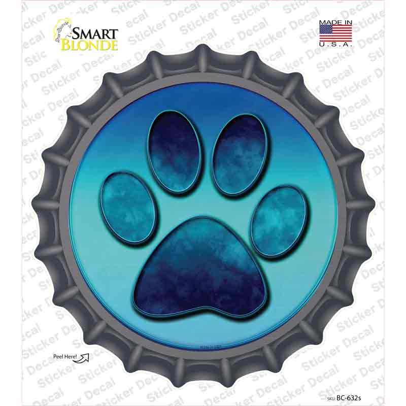 BC-632s-M Paw Prints Novelty Bottle Cap Sticker Decal - Medium
