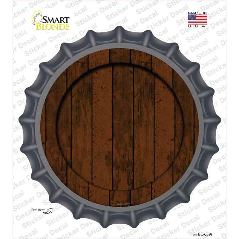 BC-659s-M Wooden Background Novelty Bottle Cap Sticker Decal - Medium