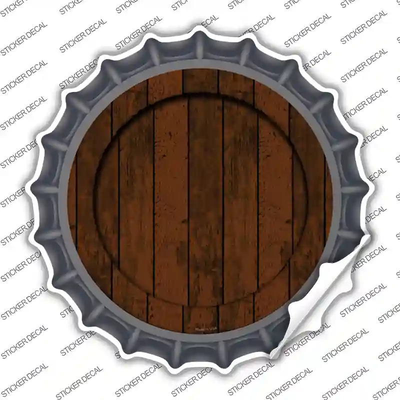 BC-659s-XL Wooden Background Novelty Bottle Cap Sticker Decal - Extra Large