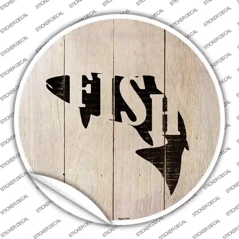 C-1078s-L Fish Make Fish Novelty Circle Sticker Decal - Large