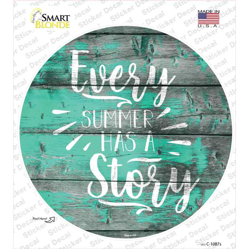 C-1087s-M Every Summer Story Novelty Circle Sticker Decal - Medium