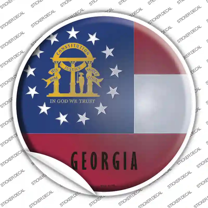 C-109s-XL Georgia State Flag Novelty Circle Sticker Decal - Extra Large