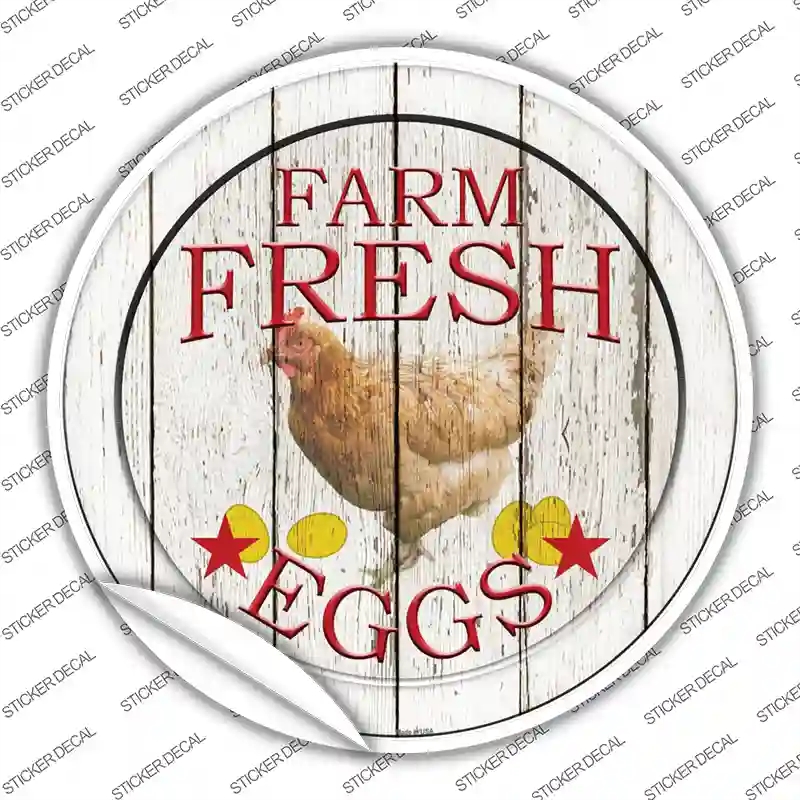 C-1150s-S Farm Fresh Eggs Novelty Circle Sticker Decal - Small