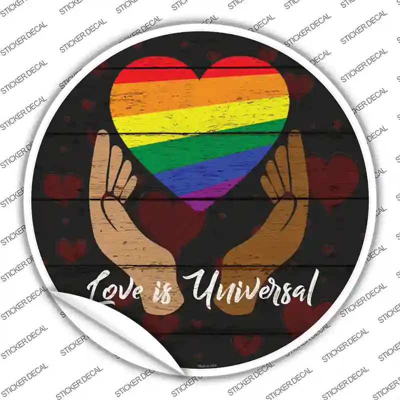 C-1161s-XL Love is Universal Novelty Circle Sticker Decal - Extra Large