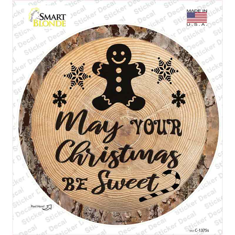 C-1375s-M Christmas Be Sweet Novelty Circle Sticker Decal - Medium