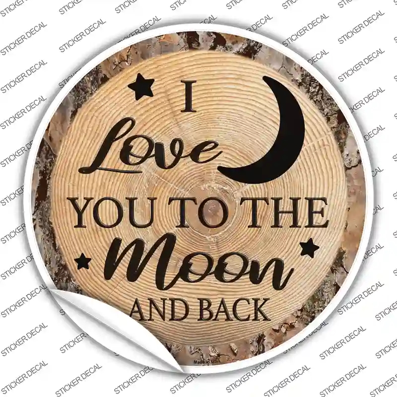 C-1377s-XL Moon & Back Novelty Circle Sticker Decal - Extra Large