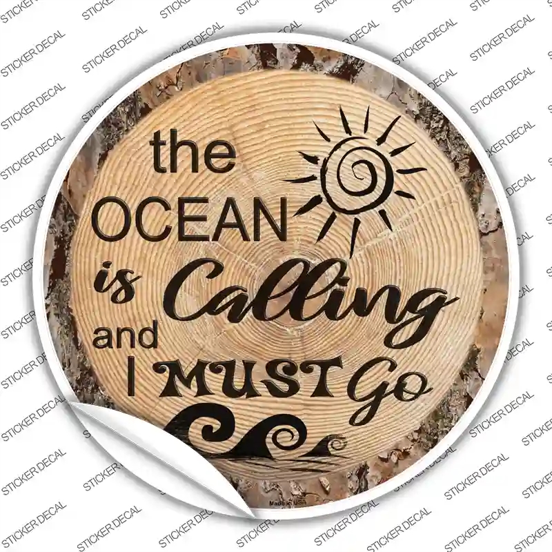 C-1387s-XL Ocean is Calling Novelty Circle Sticker Decal - Extra Large