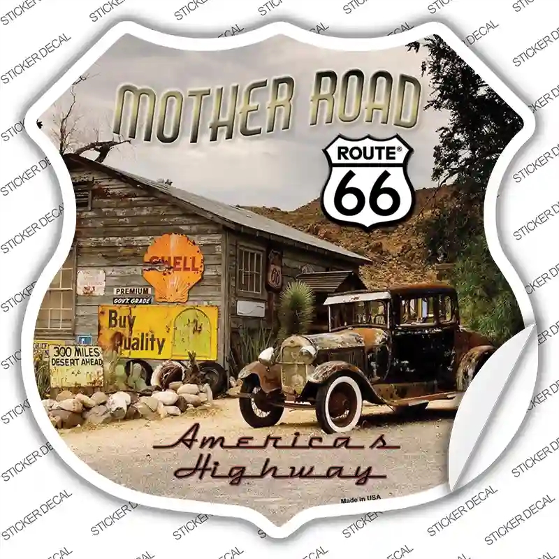 HS-467s-S Route 66 Mother Road Novelty Highway Shield Sticker Decal - Small