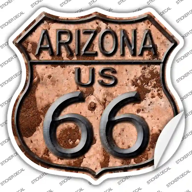 HS-486s-L Arizona Route 66 Rusty Novelty Highway Shield Sticker Decal - Large