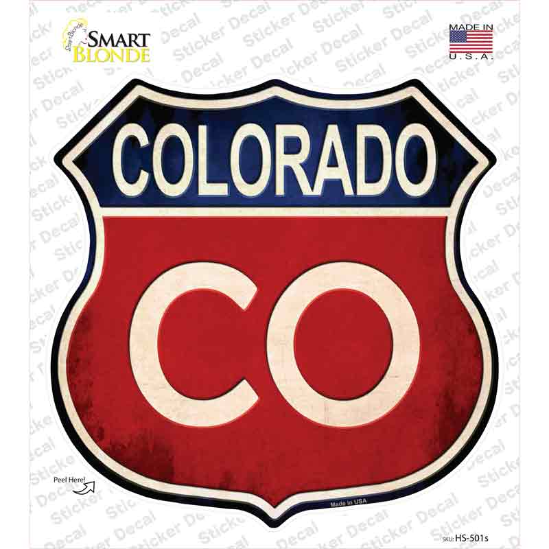 HS-501s-M Colorado Novelty Highway Shield Sticker Decal - Medium