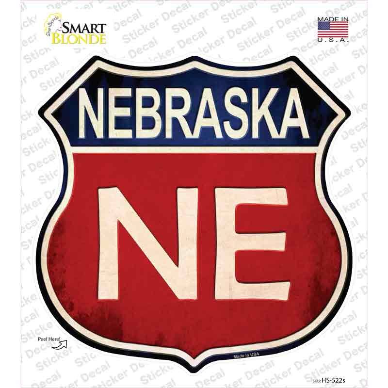 HS-522s-M Nebraska Novelty Highway Shield Sticker Decal - Medium