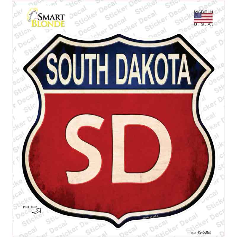 HS-536s-M South Dakota Novelty Highway Shield Sticker Decal - Medium