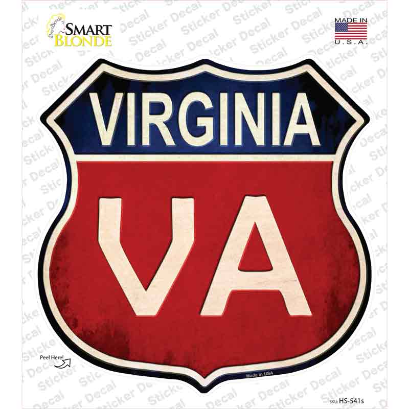 HS-541s-M Virginia Novelty Highway Shield Sticker Decal - Medium