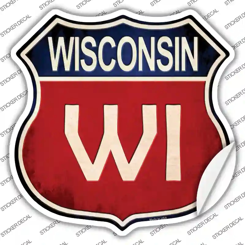 HS-544s-L Wisconsin Novelty Highway Shield Sticker Decal - Large