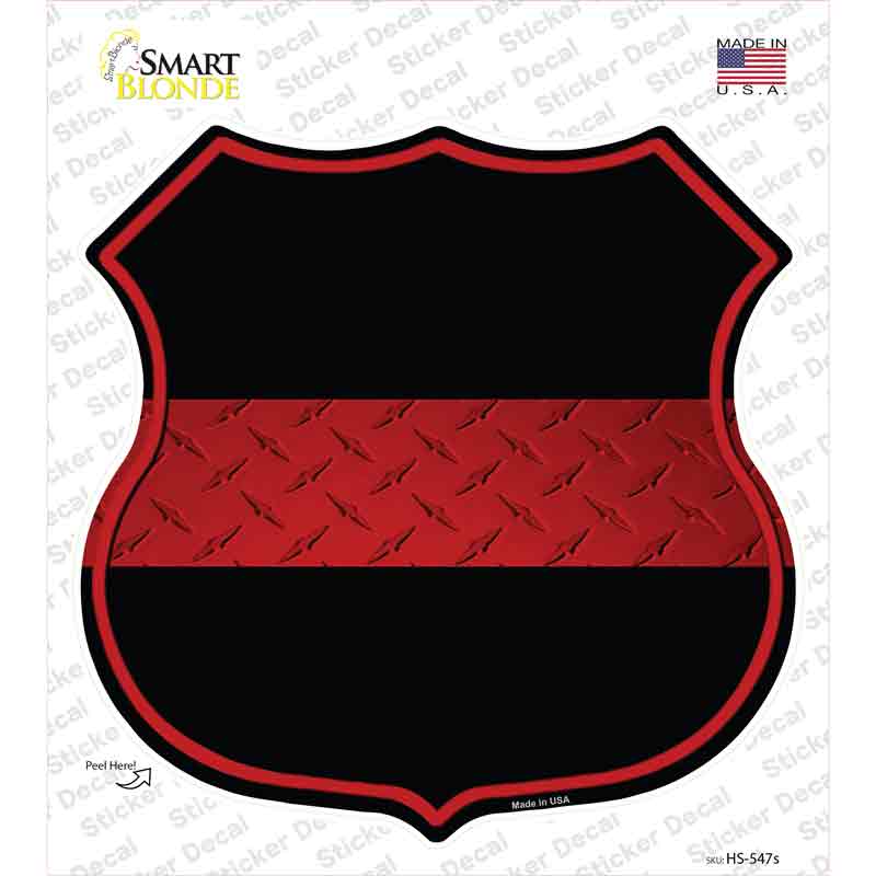 HS-547s-M Thin Red Line Novelty Highway Shield Sticker Decal - Medium
