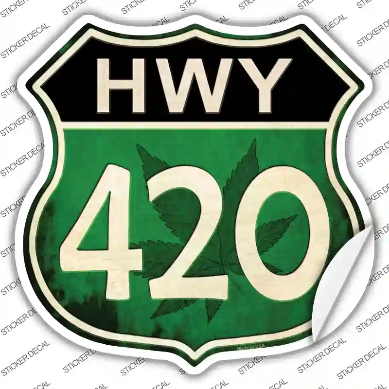 HS-548s-XL Hwy 420 Novelty Highway Shield Sticker Decal - Extra Large