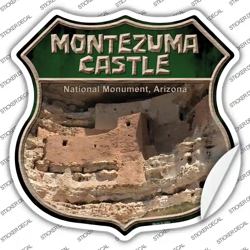 HS-551s-S Montezuma Castle Novelty Highway Shield Sticker Decal - Small