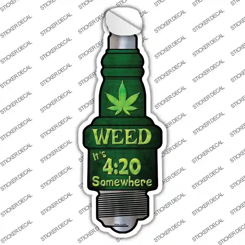 J-028s-S Weed Novelty Spark Plug Sticker Decal - Small