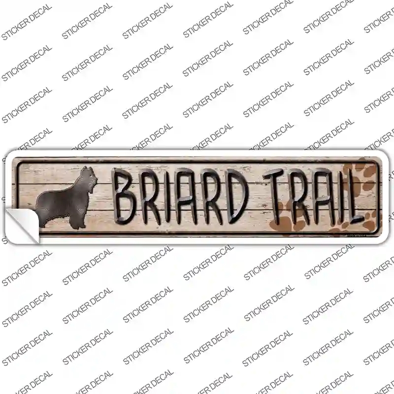 K-107s-L Briard Trail Novelty Narrow Sticker Decal - Large