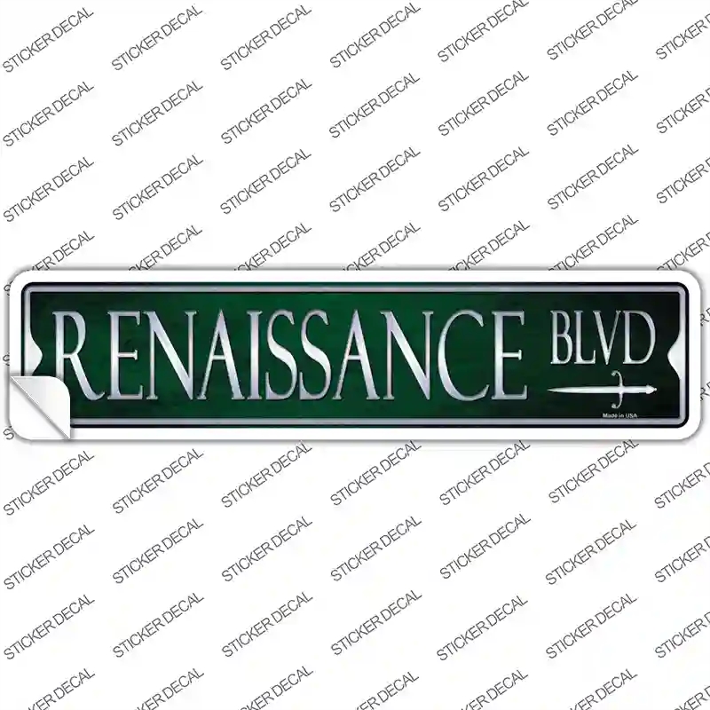 K-1342s-S Renaissance Blvd Novelty Narrow Sticker Decal - Small