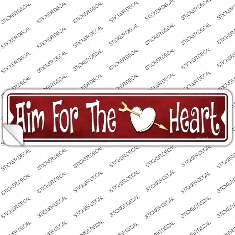 K-1346s-S Aim for the Heart Novelty Narrow Sticker Decal - Small
