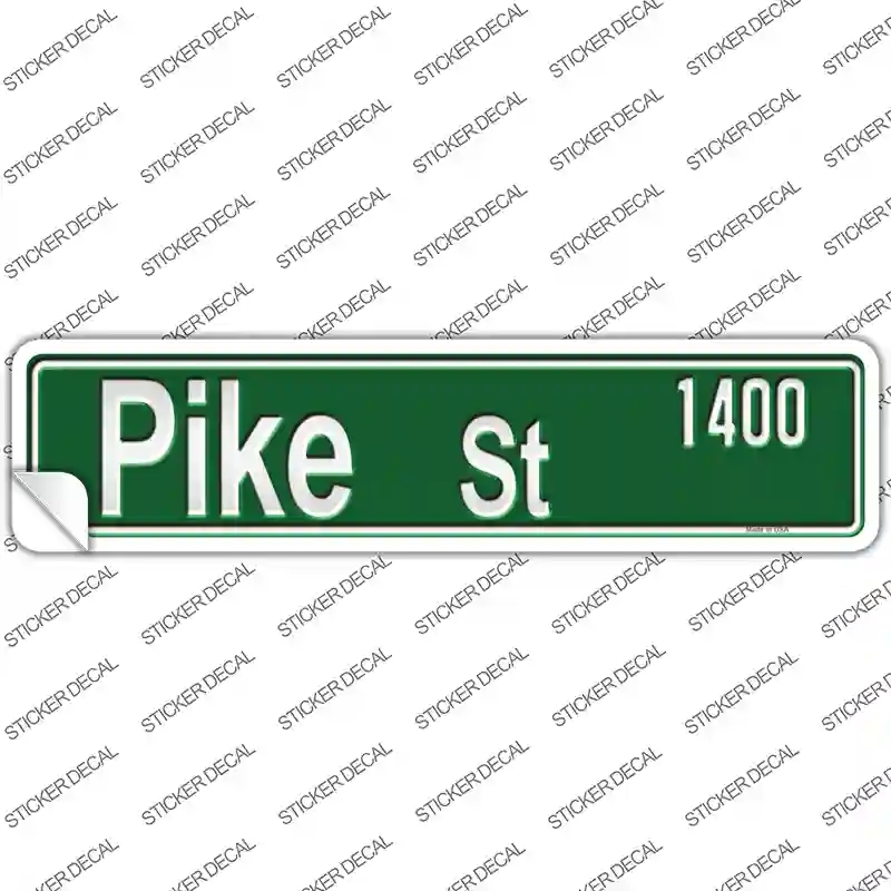 K-1364s-S Pike St 1400 Novelty Narrow Sticker Decal - Small