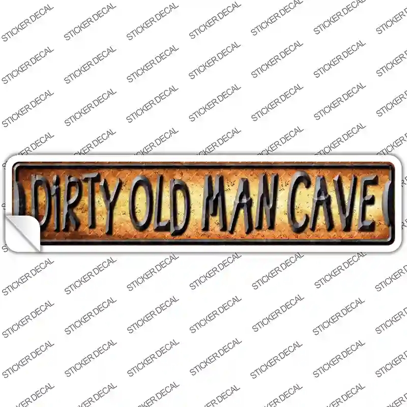 K-1366s-S Dirty Old Man Cave Novelty Narrow Sticker Decal - Small
