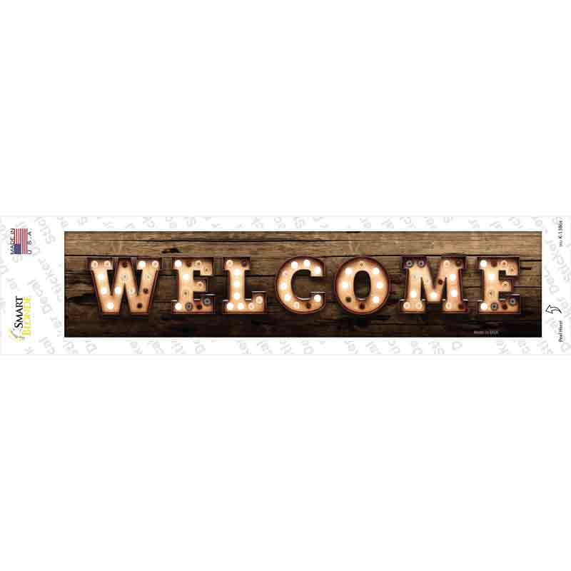 K-1386s-M Welcome Horizontal Bulb Lettering Novelty Narrow Sticker Decal - Medium