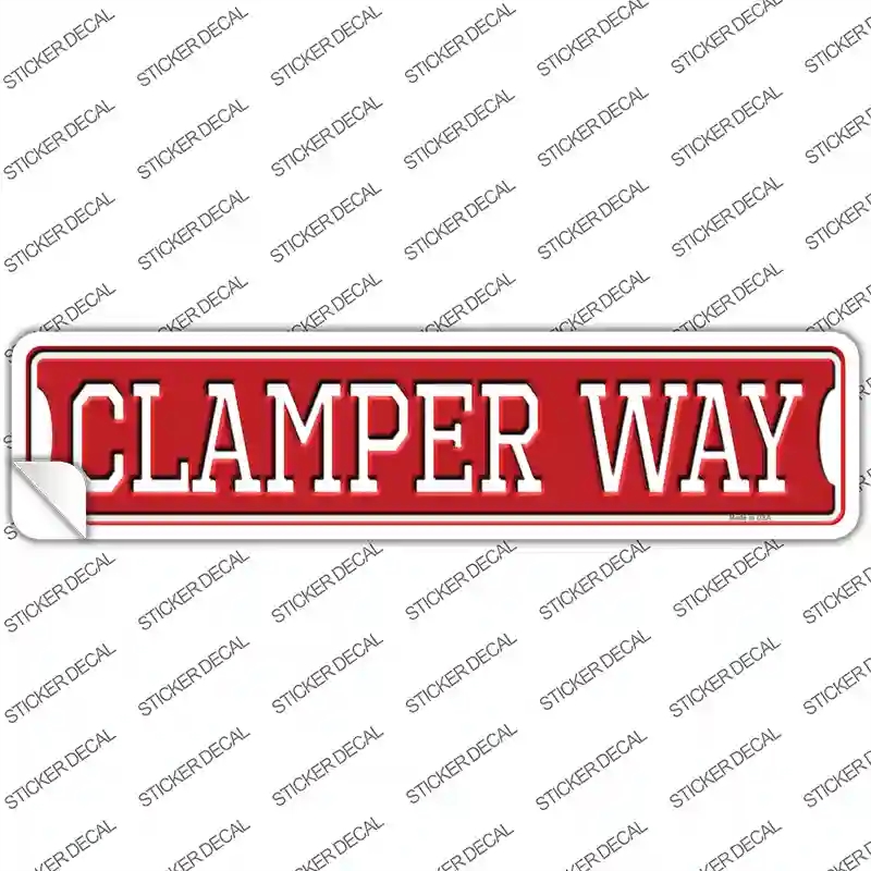 K-1397s-S Clamper Way Novelty Narrow Sticker Decal - Small