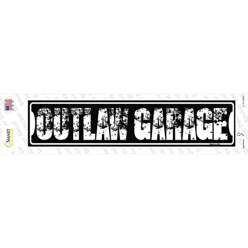 K-1404s-M Outlaw Garage Novelty Narrow Sticker Decal - Medium