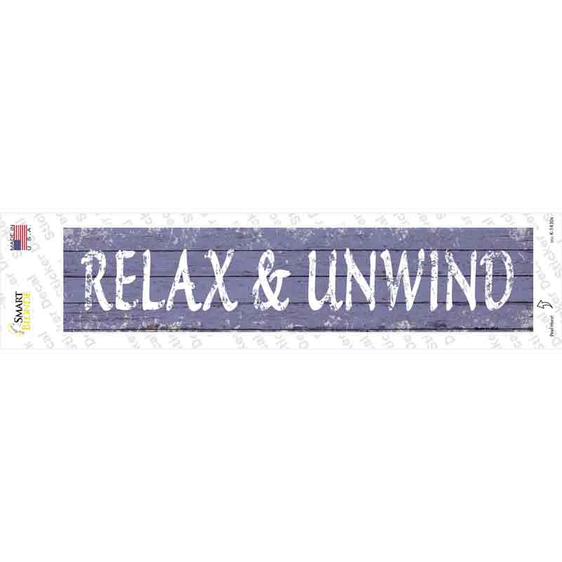 K-1430s-M Relax & Unwind Novelty Narrow Sticker Decal - Medium