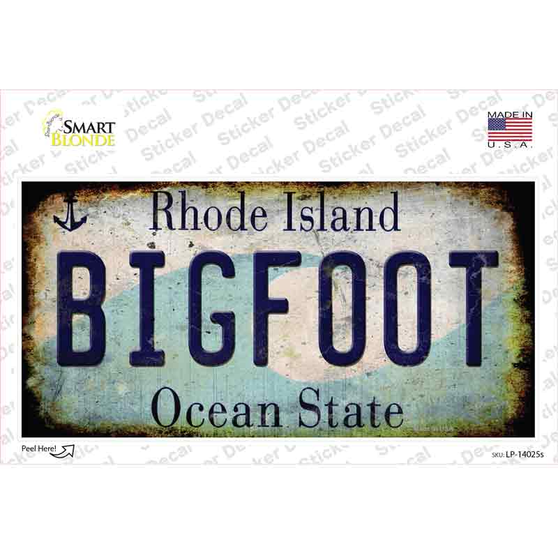 LP-14025s-M Bigfoot Rhode Island Novelty Sticker Decal - Medium